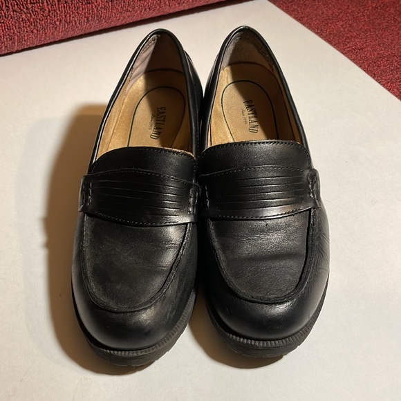 Eastland Shoes Black Faux Leather Office Professional Uniform Loafers Chunky Heel Poshmark